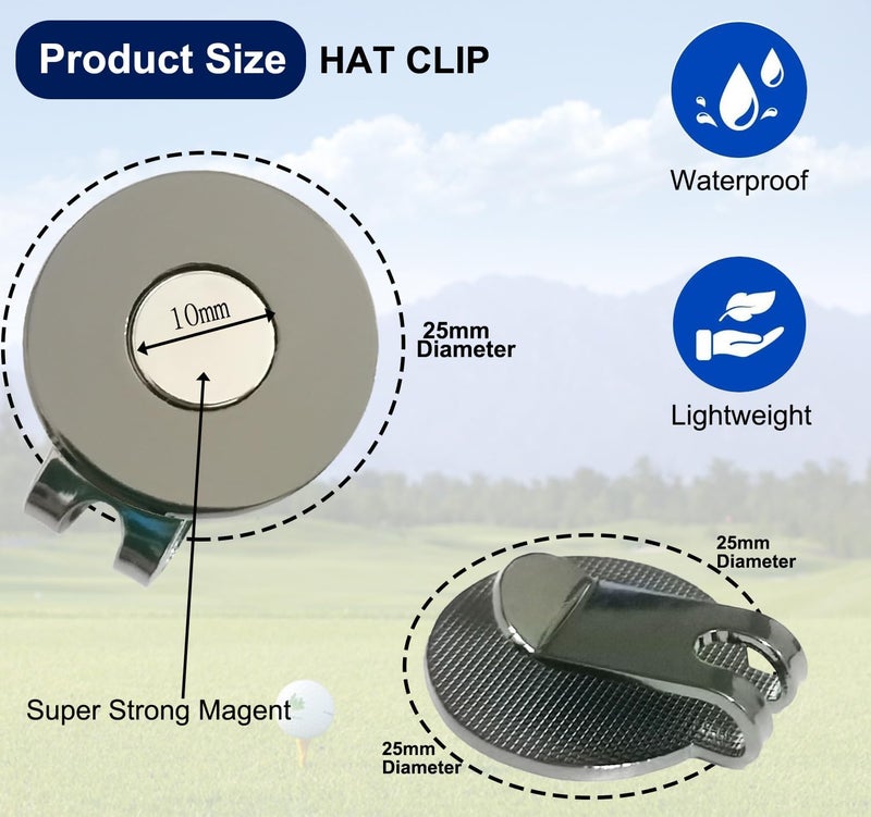 Adhere Golf Hat Clip Golf Ball Marker Holder Magnetic Golf Cap Clips Without Ball Marker - Image 2